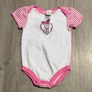 Pink and White Striped Kids One Piece